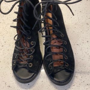 Jeffrey Campbell black lace up heels